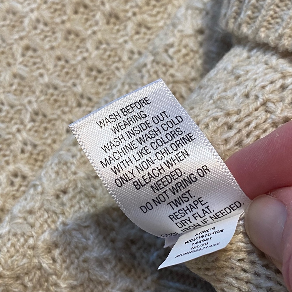 Croft & Barrow Women's Textured Beige Sweater - Picture 8 of 8